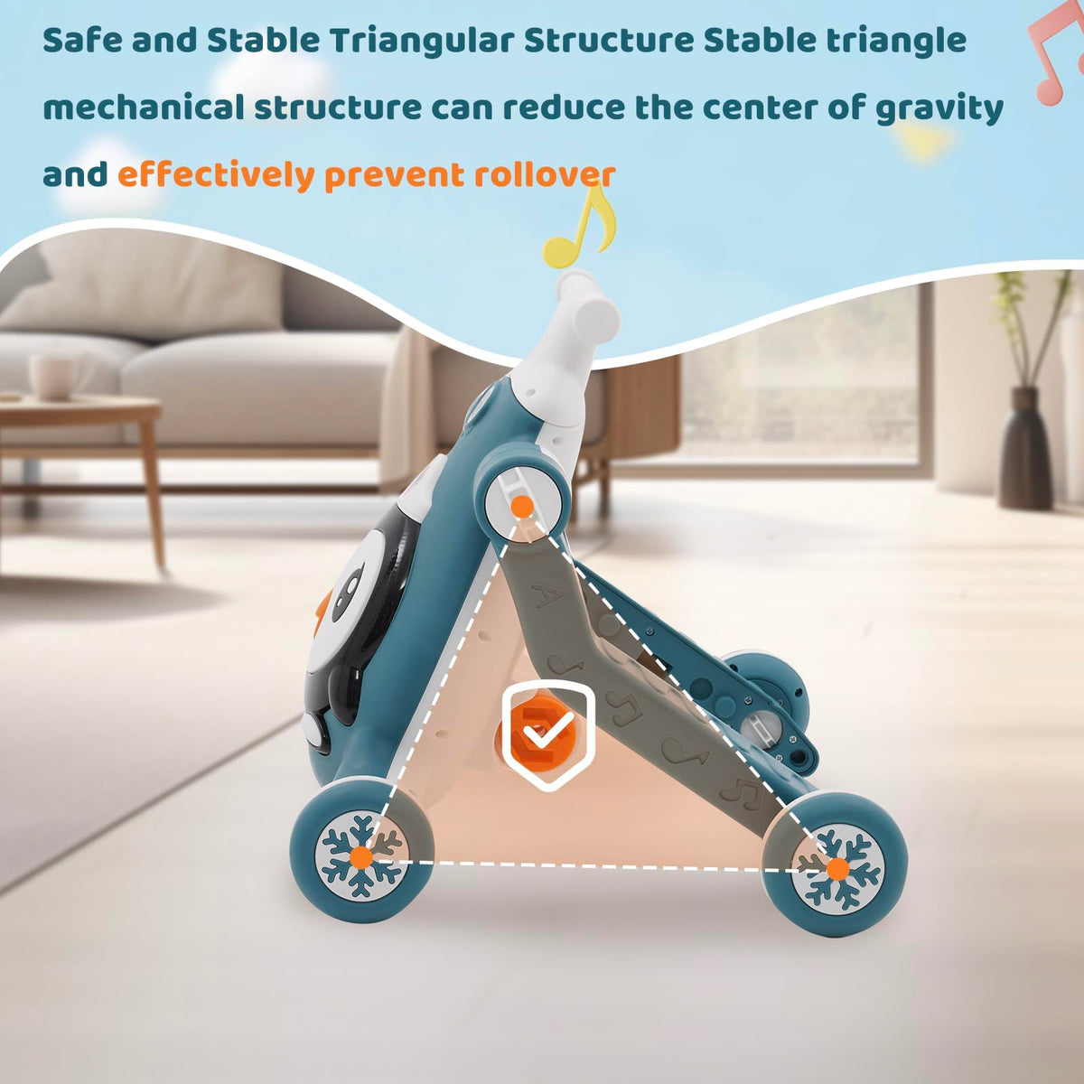 Baby Walker First Step 3 in 1 Sit-to-Stand Learning Walker RRP - £44.99 Multifunctional Baby Push Along Walker Kids Activity Center with Music Push & Pull Toys Gift for Boys Girls Infants Toddlers