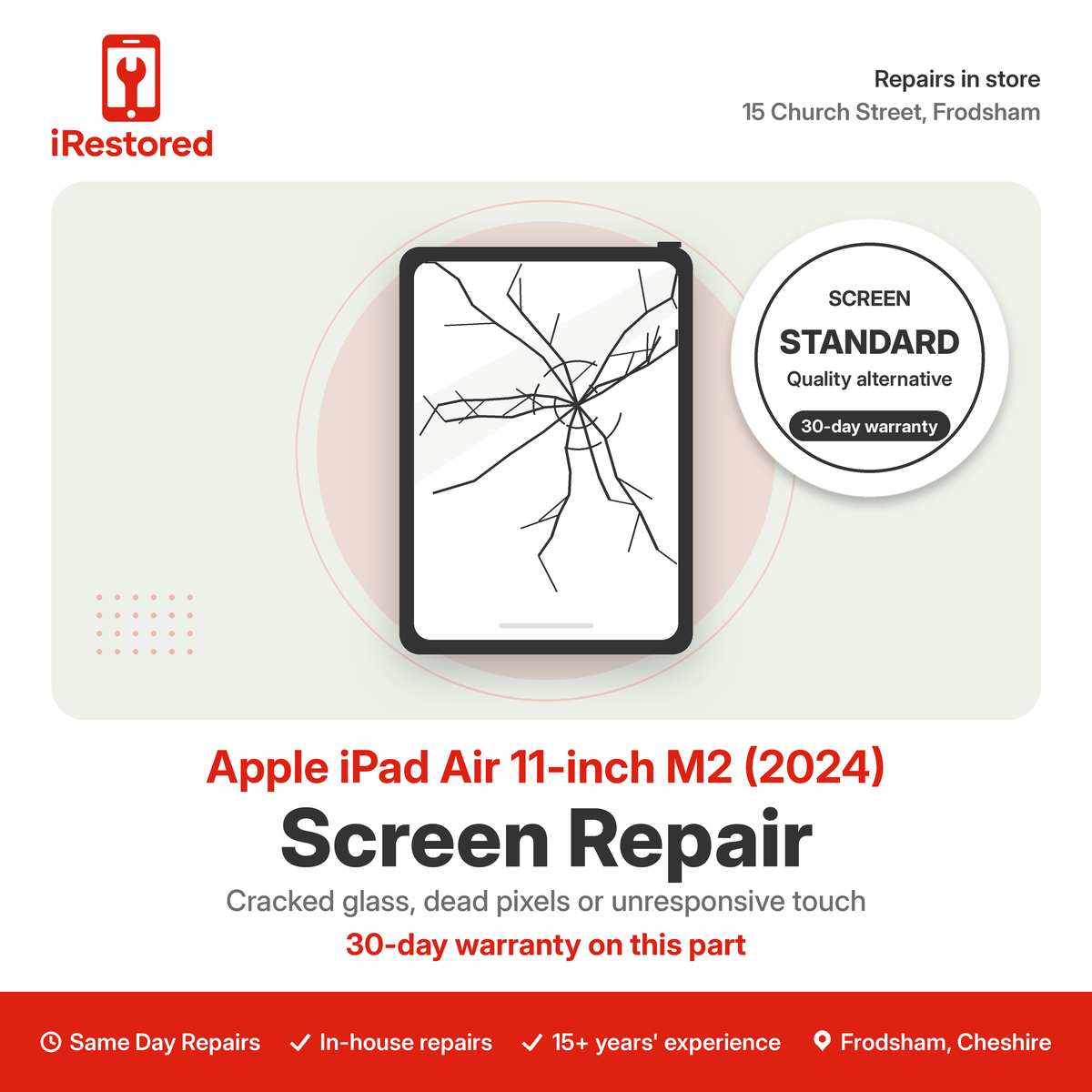 Apple iPad Air 11-inch M2 (2024) Screen Repair – Aftermarket part