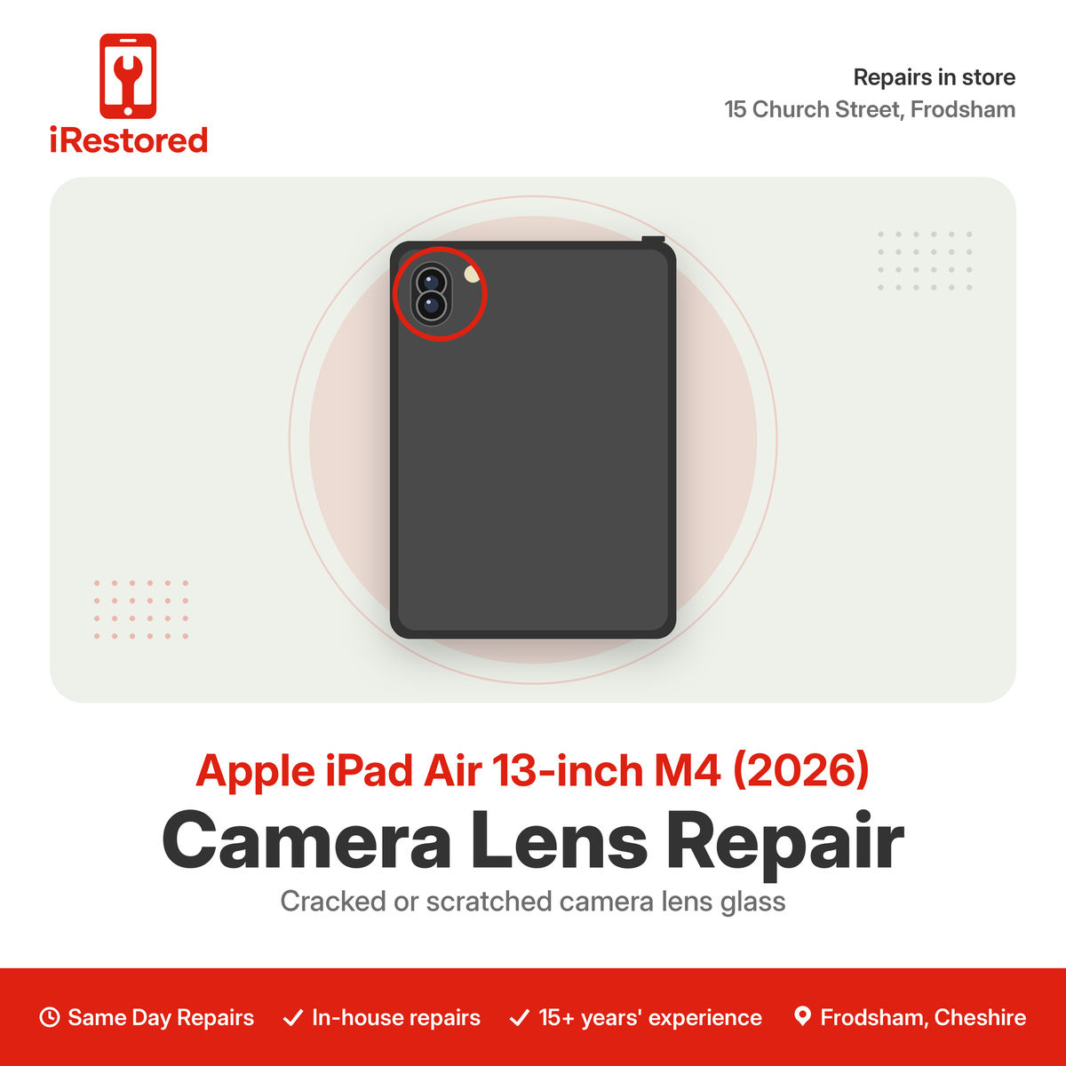Apple iPad Air 13-inch M4 (2026) Camera Lens Repair