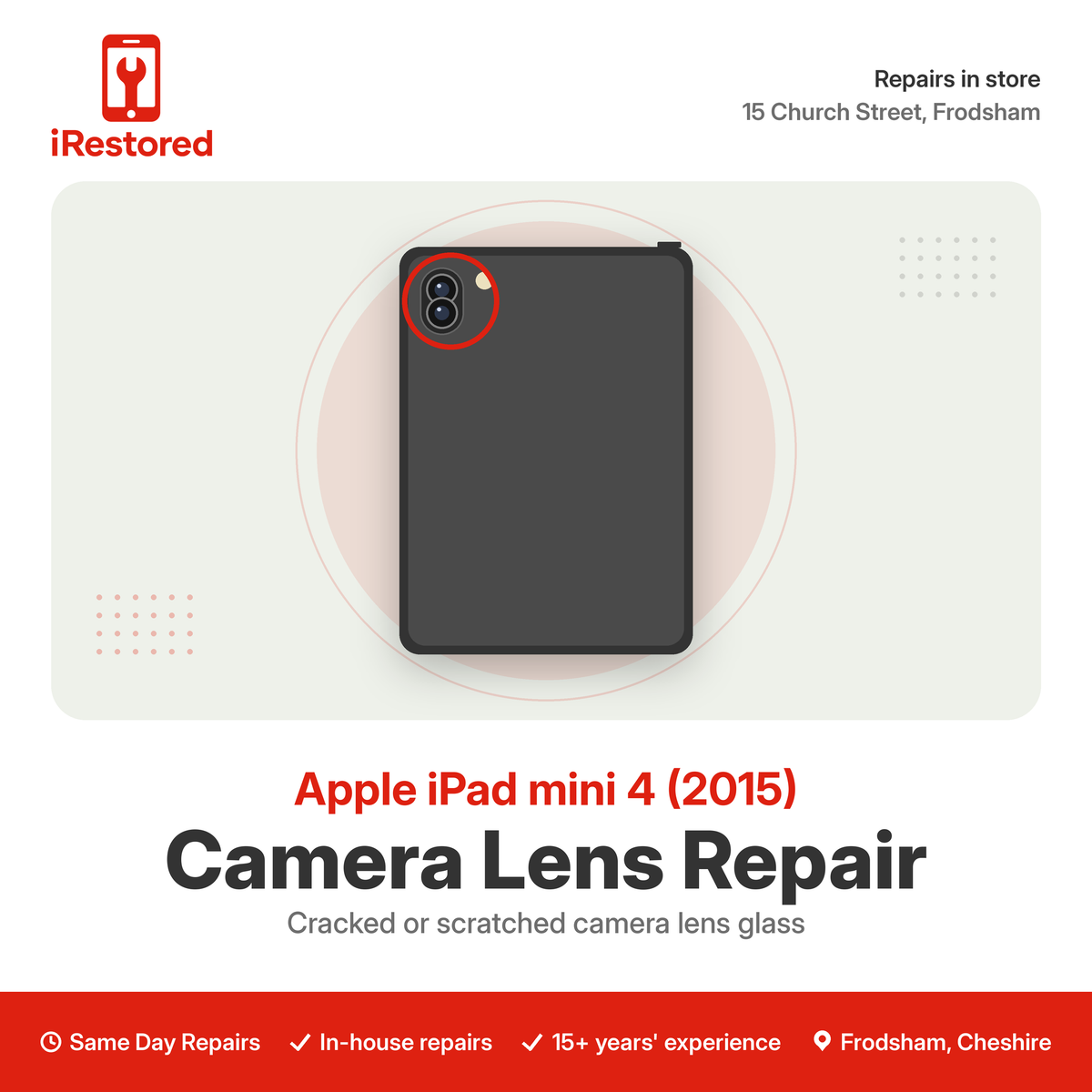 Apple iPad mini 4 (2015) Camera Lens Repair