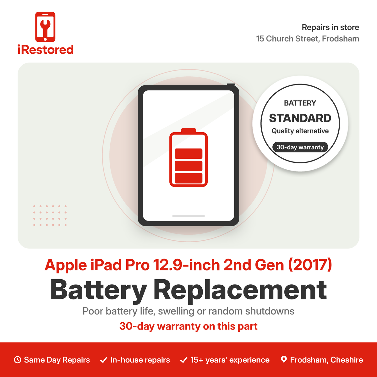 Apple iPad Pro 12.9-inch 2nd Gen (2017) Battery Repair