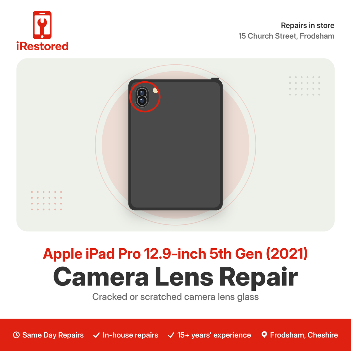 Apple iPad Pro 12.9-inch 5th Gen (2021) Camera Lens Repair