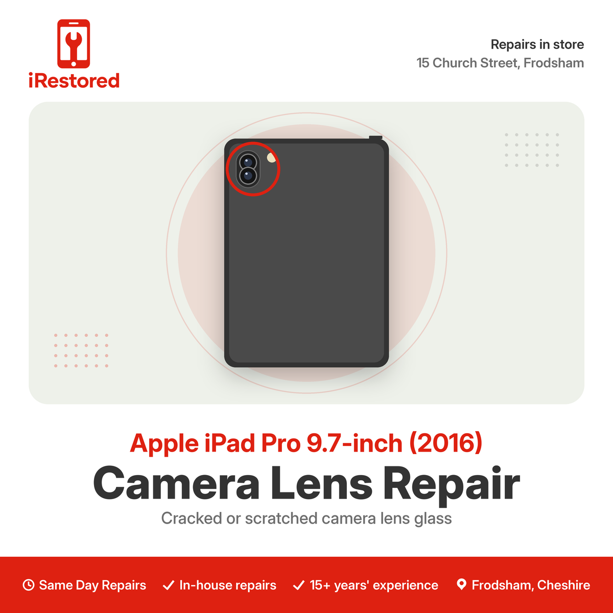 Apple iPad Pro 9.7-inch (2016) Camera Lens Repair