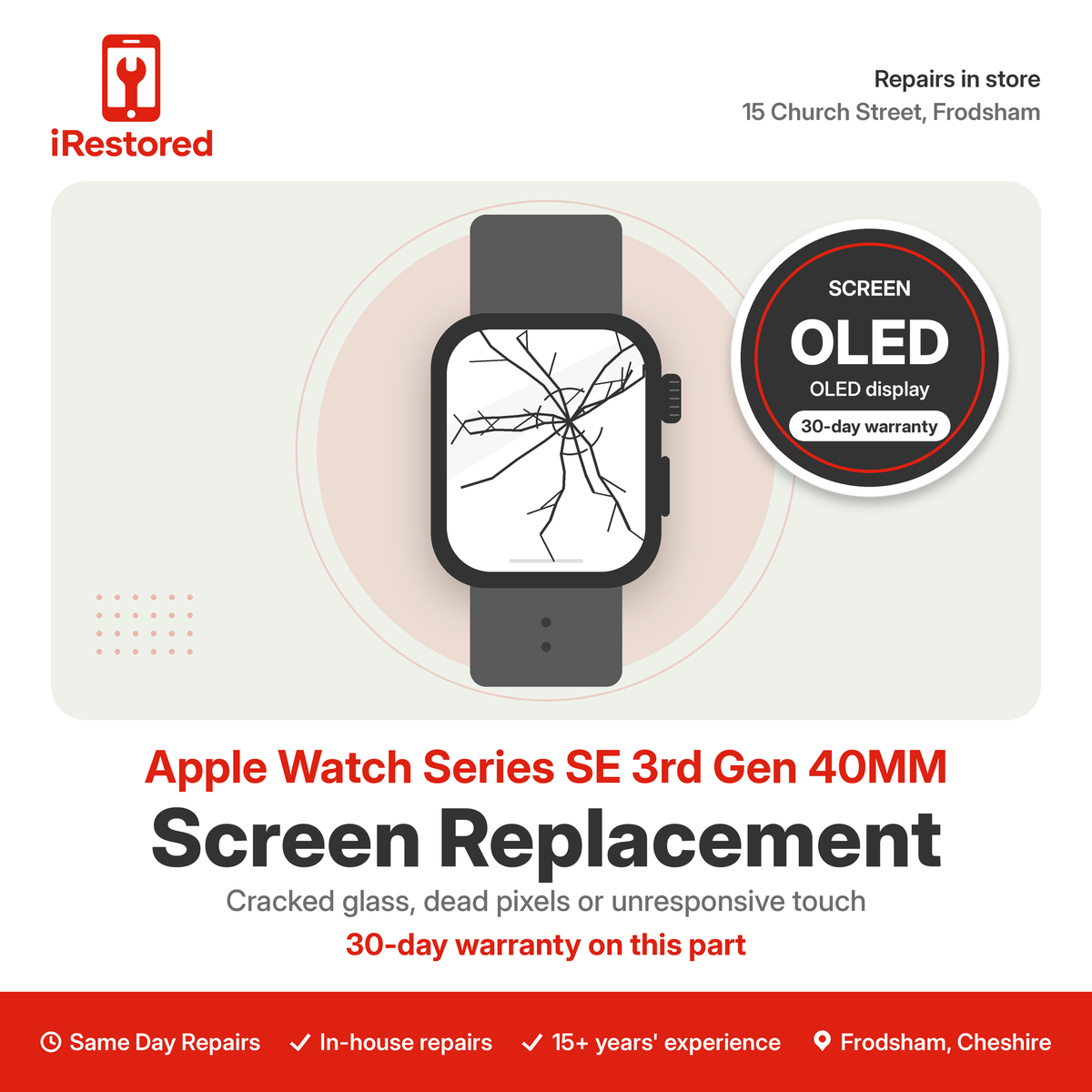 Apple Watch Series SE 3rd Gen 40MM Screen Replacement – OLED