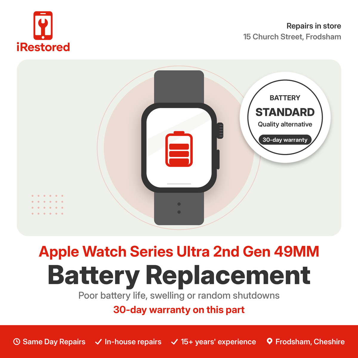 Apple Watch Series Ultra 2nd Gen 49MM Battery Replacement