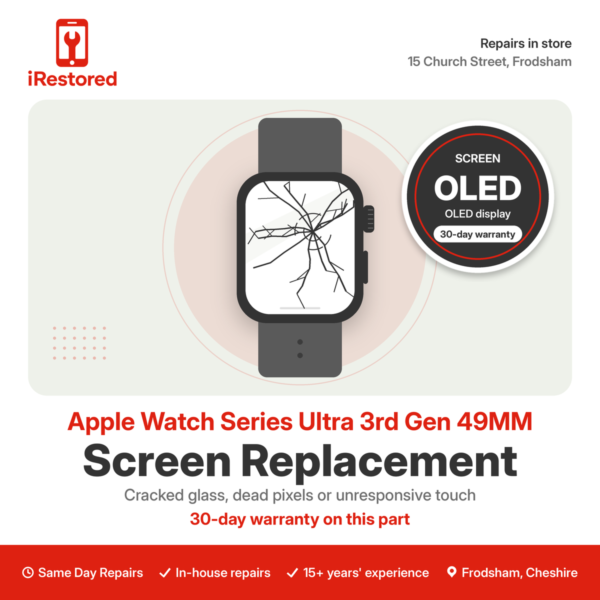 Apple Watch Series Ultra 3rd Gen 49MM Screen Replacement