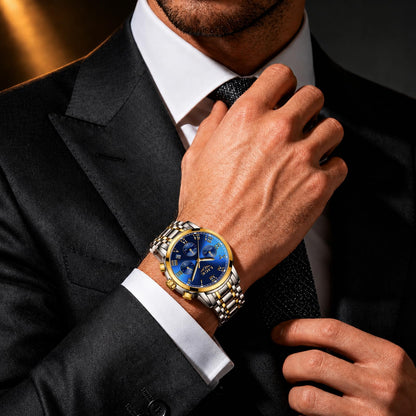 LIGE Men's Chronograph Waterproof Quartz Stainless Steel Dress Watch RRP - £22.99 – Silver