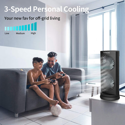 Dr. Prepare Tower Fan Oscillating Fan RRP - £25.99, Portable Desk Fan with 3-Speed Options, 110° Oscillation, 3 Timers, Personal Quiet Table Fan for Home Office Desktop Bedroom