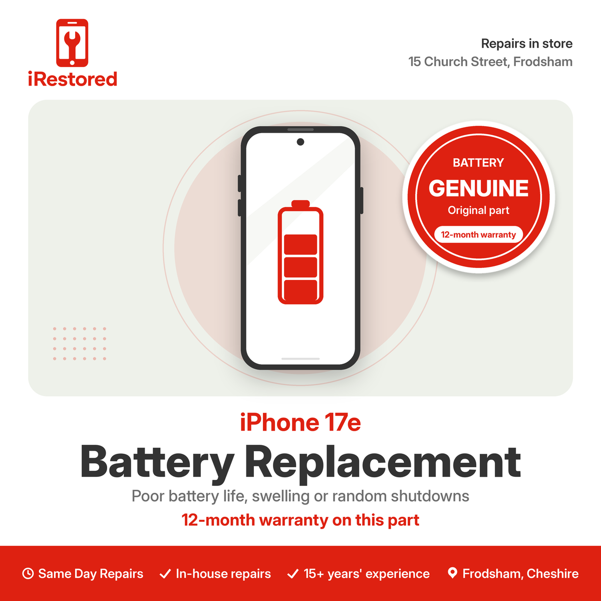 iPhone 17e Genuine Battery Replacement