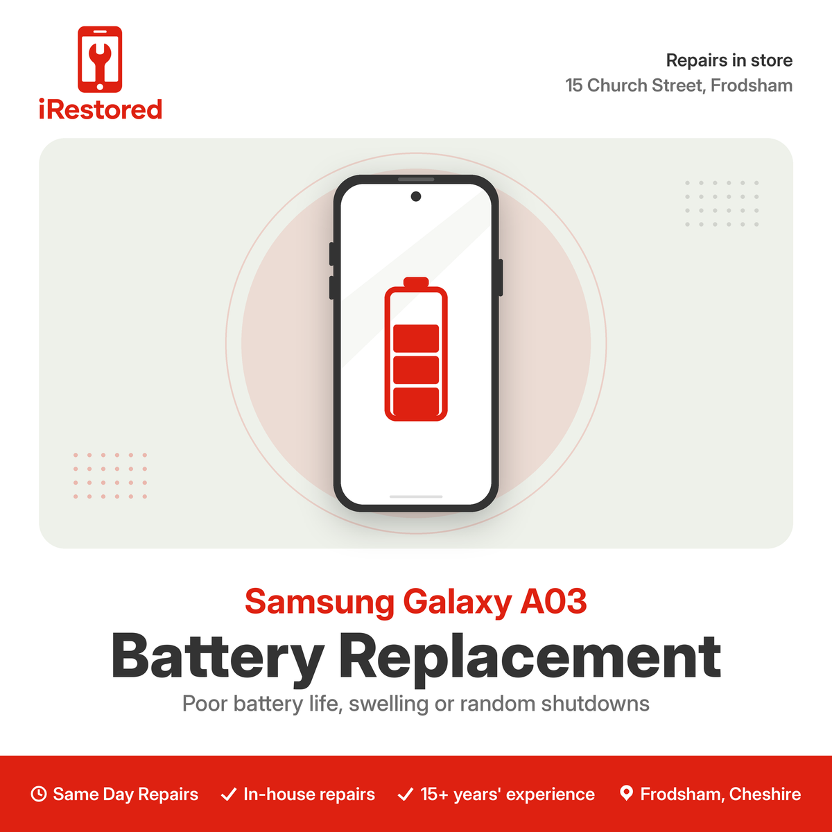 Samsung A03 A035 Battery Replacement