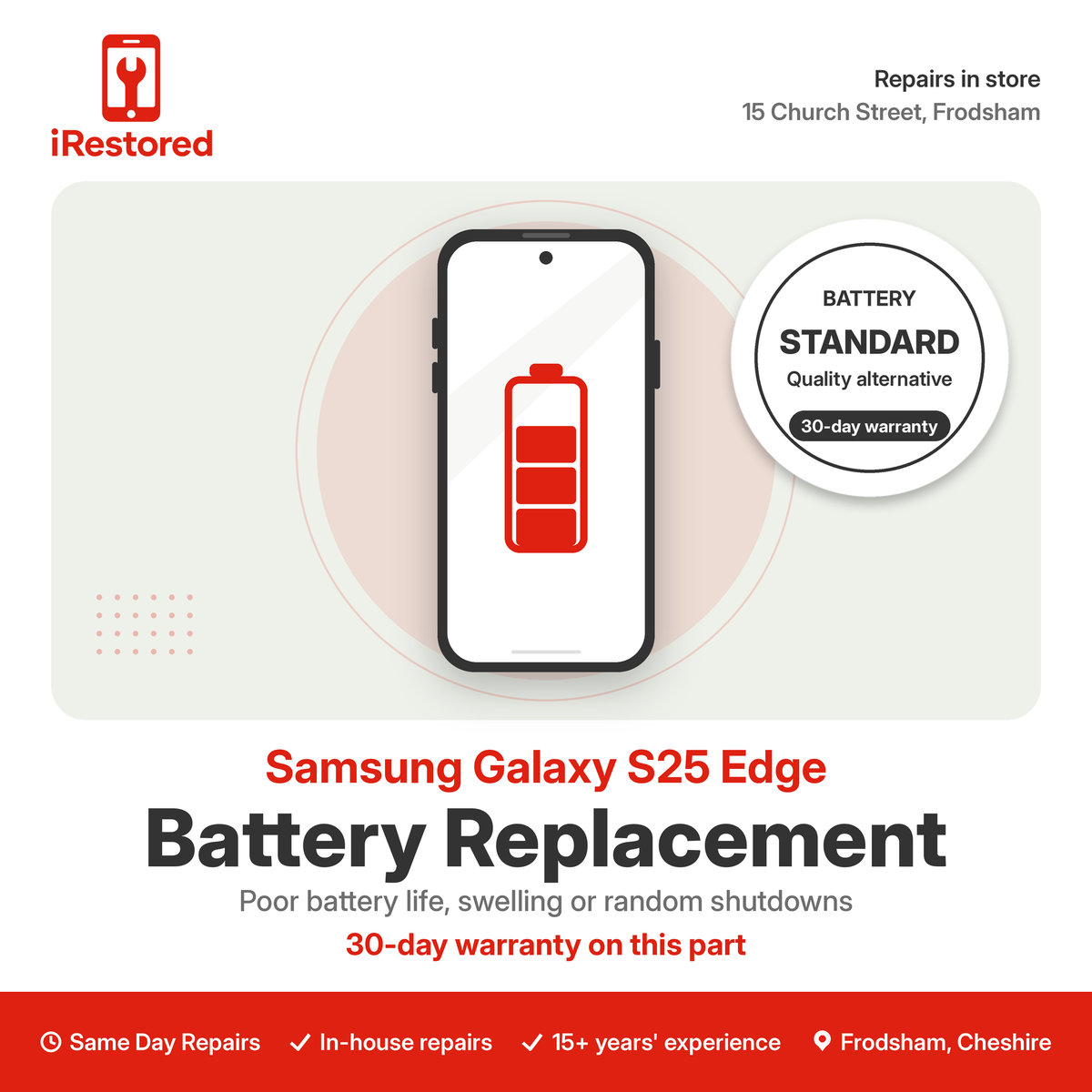 Samsung Galaxy S25 Edge Battery Repair