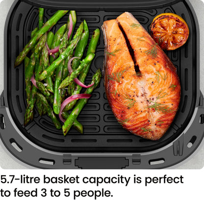 Chefman 5.7L Compact Air Fryer - RRP £59.99 - Hi-Fry Technology – Black