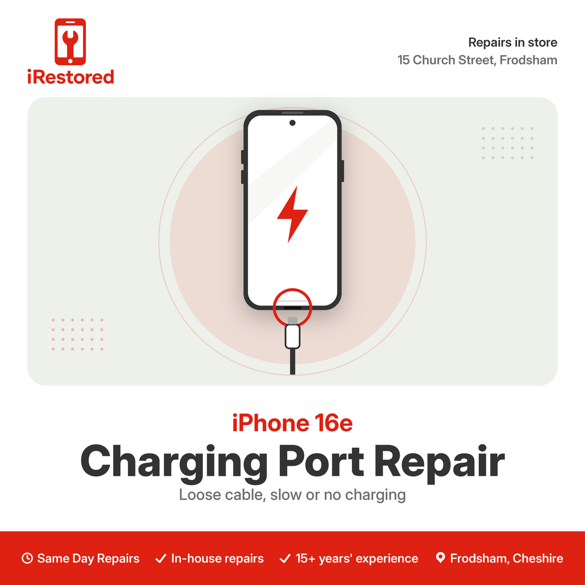 iPhone 16e Charging Port Repair
