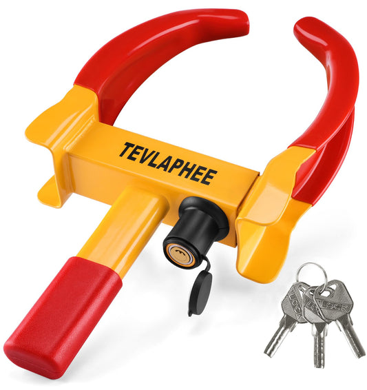 Tevlaphee Wheel Clamp RRP - £37.99, Wheel Lock Anti Theft Wheel Clamp, Caravan Wheel Locks, Trailer Wheel Clamp, Heavy Duty, 3Keys