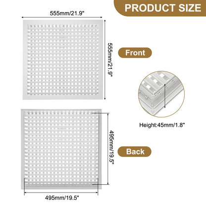 Adjustable Air Supply Diffuser 20" x 20" Aluminium HVAC Vent Cover - RRP £35.99 – White