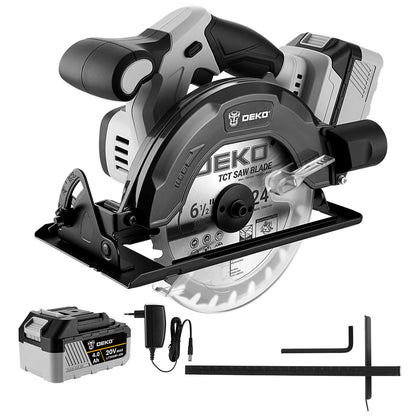 20V Cordless Circular Saw RRP - £59.99 165mm with 4.0Ah Battery LED Light 55mm/33mm Cutting Depth – 165mm