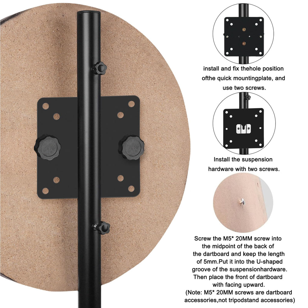 Dart Board Stand RRP - £39.99, Professional Portable Tripod DartBoard Stand for Dartboard & Electronic Dartboard,Height-adjustable Heavy Duty Travel Dartboardholder