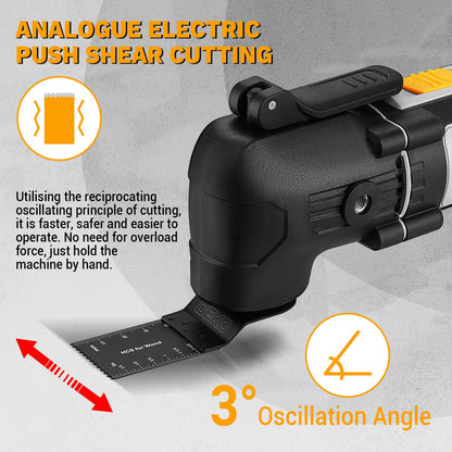 Oscillating Multi-Tool RRP - £24.99  300W 6-Speed Quick-Fit 28pc Accessories 3° Angle – 300W