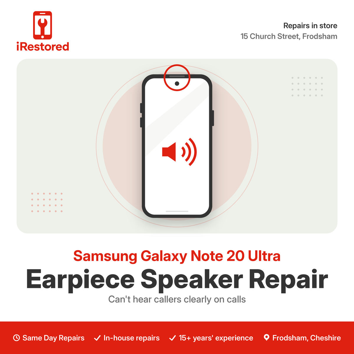 Samsung Galaxy Note 20 Ultra Earpiece Speaker Repair