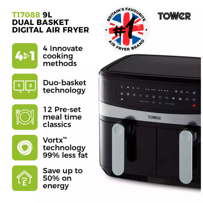 Tower Dual Basket Air Fryer - RRP:£119.99