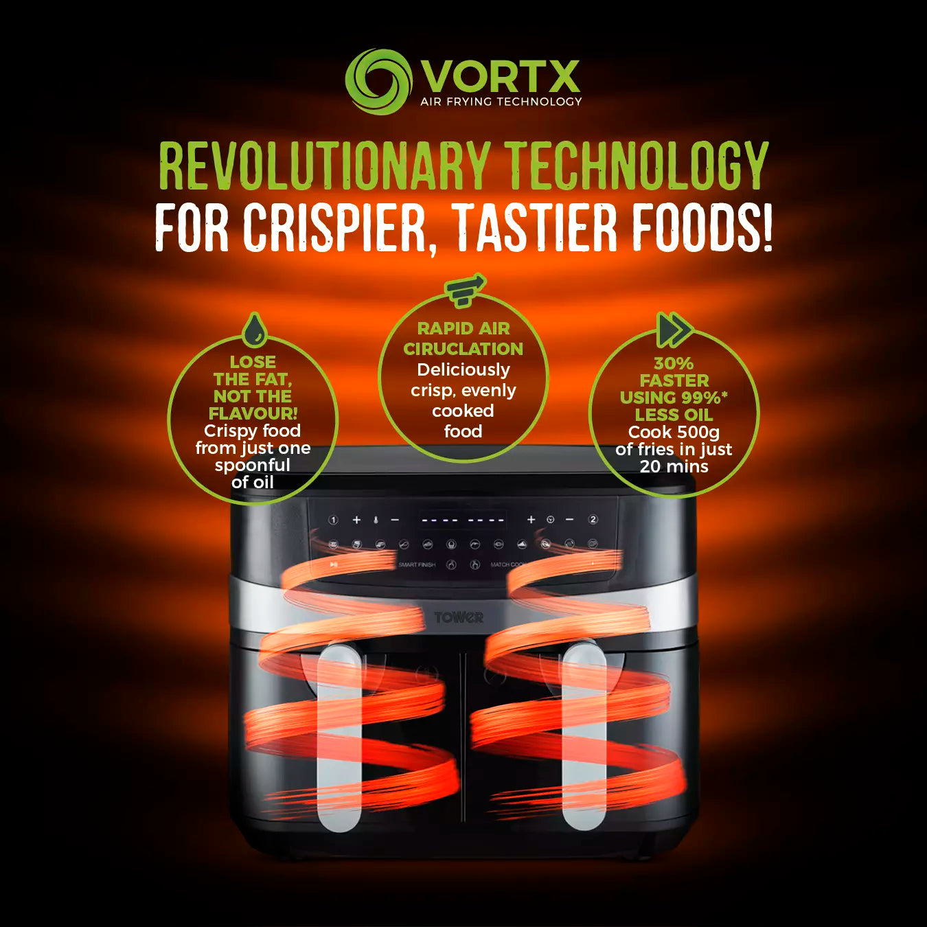 Tower Dual Basket Air Fryer - RRP:£119.99