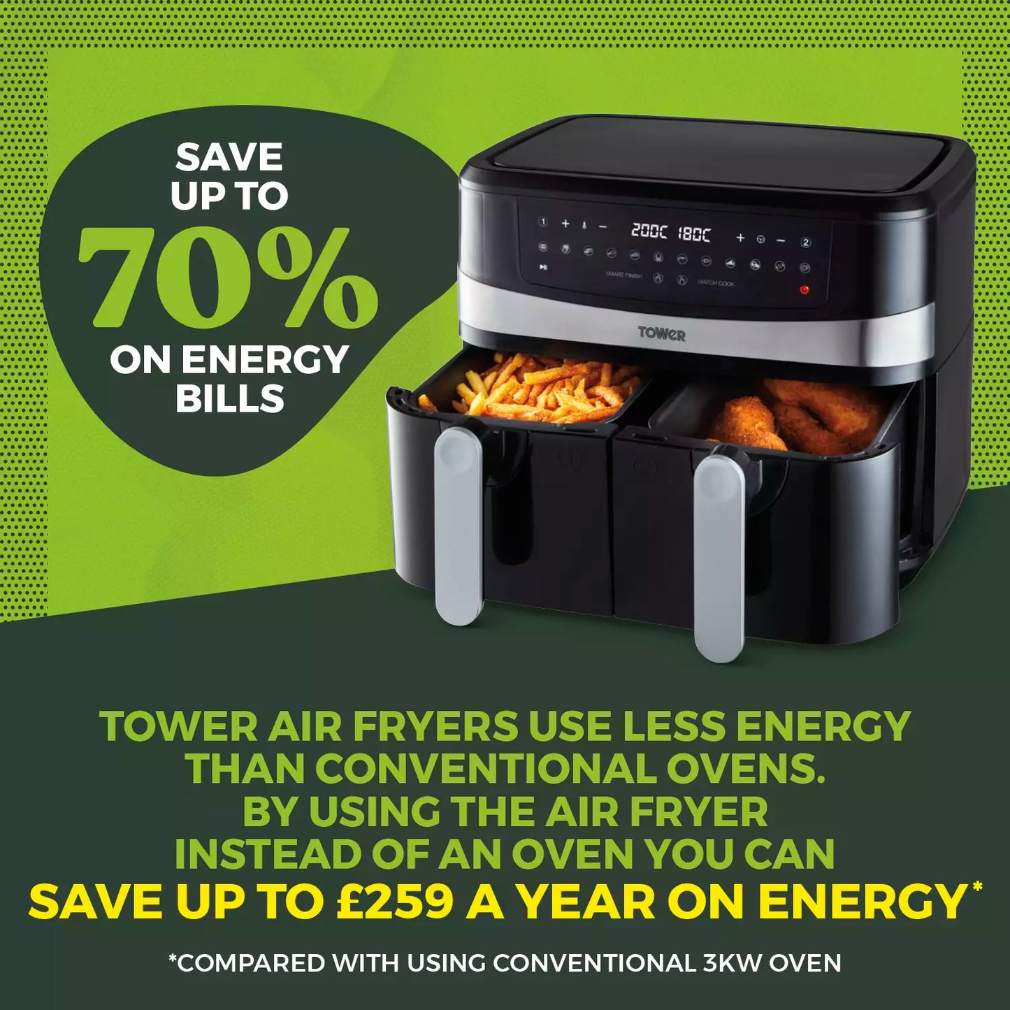 Tower Dual Basket Air Fryer - RRP:£119.99