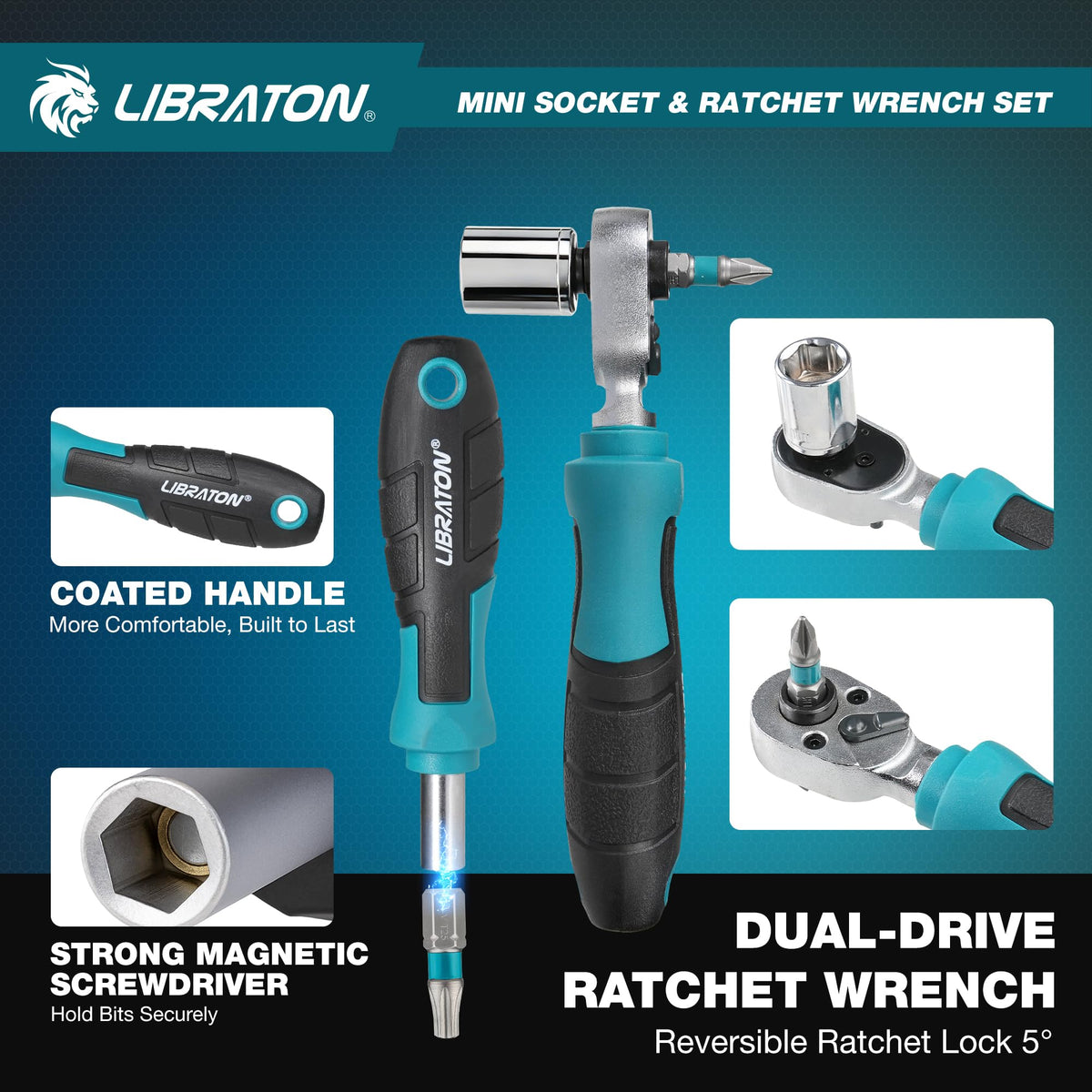 1/4in Drive Mini Socket & Ratchet Set RRP - £25.99 37pc 4-13mm with Magnetic Driver – Case