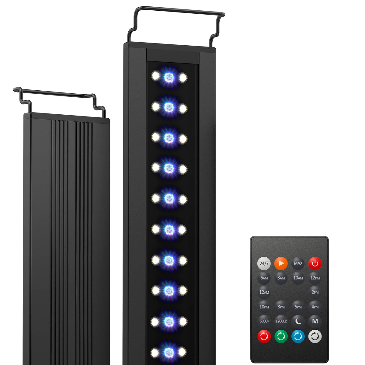 NICREW C10 24/7 Aquarium Light with Remote RRP - £39.99, Full Spectrum Fish Tank LED Light for Planted Freshwater Tanks, IP67 Waterproof, Adjustable Brackets Fits for Aquariums 58-75 cm