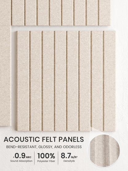 Felt Bulletin Board Tiles RRP - £24.99 36x24in Cork Alternative with Pushpins Adhesive Tabs 6-Pack – Oatmeal