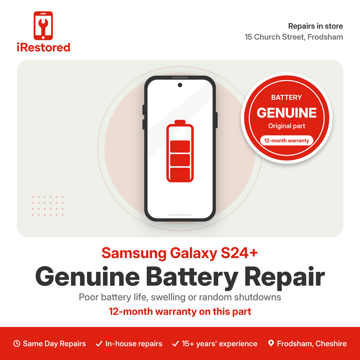 Samsung Galaxy S24+ Genuine Battery Repair
