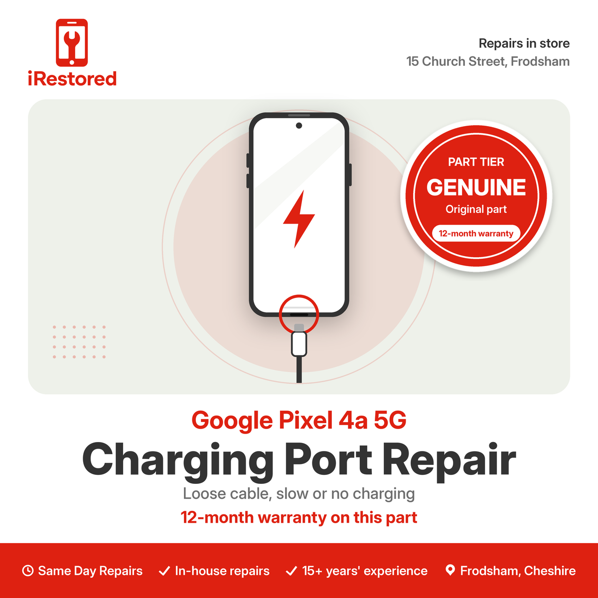 Google Pixel 4a 5G Charging Port Repair – Genuine part