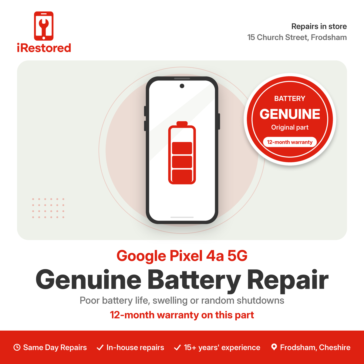 Google Pixel 4a 5G Genuine Battery Repair