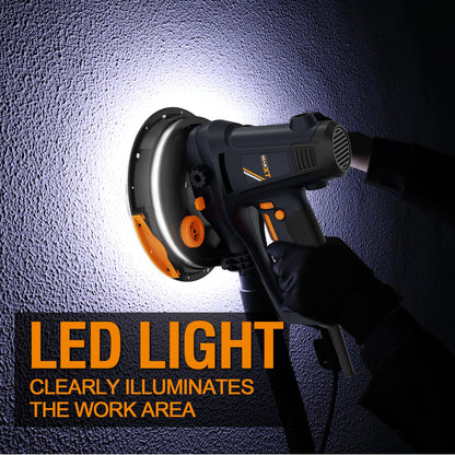 MAXXT 810W Handheld Drywall Sander RRP - £79.99, Electric Sander for Walls,Rough and fine Sanding - Variable Speed, Upgraded Pad, Adjustable Suction, Self-Dust-Extraction, 8 Pcs Sanding Discs