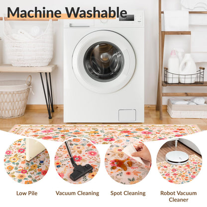 Washable Floral Rug RRP - £99.99 183 x 274 cm – Pink/Beige