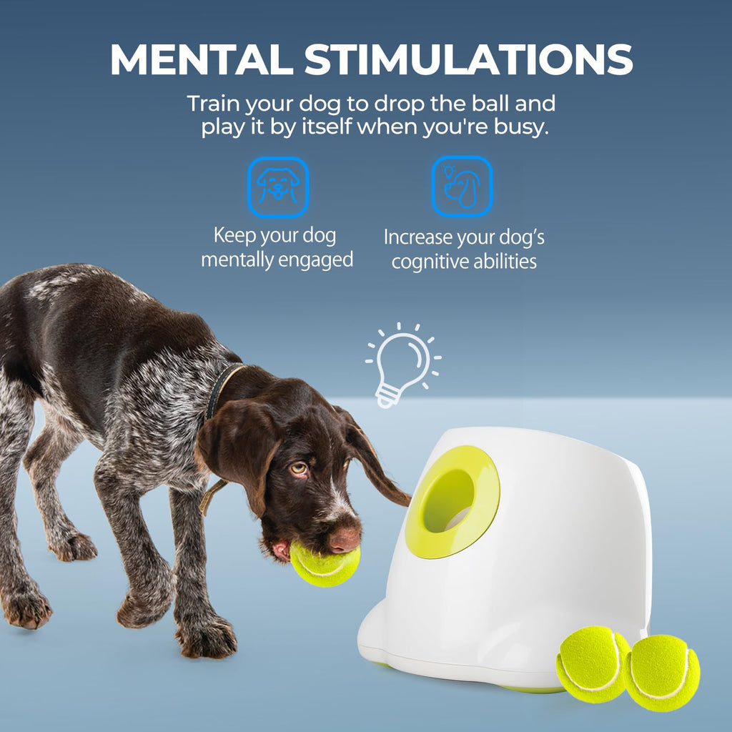 ALL FOR PAWS Automatic Dog Ball Launcher RRP - £109.99, Rechargeable Ball Launcher for Dogs,Interactive Tennis Ball Thrower Machine for Dogs, Puppy Pet Fetch Toy,3 Balls Included (MAX)