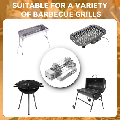 Stainless Steel Rotating BBQ Vegetable Grill Basket RRP - £18.99 Auto Rolling Skewers Type-C Charging Plug-In – Stainless