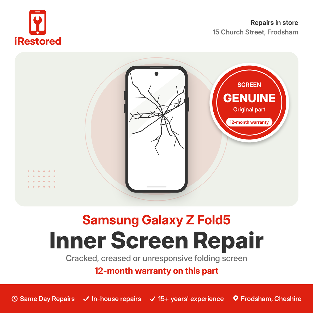 Samsung Galaxy Z Fold5 Inner Screen Repair – Genuine part