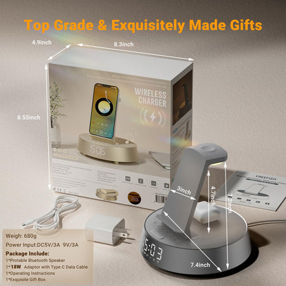 Wireless Charging Station RRP - £59.99 25W Bluetooth Speaker Radio Alarm Clock – Universal