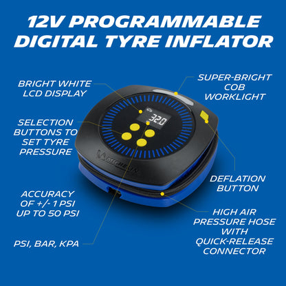 MICHELIN Programmable 12V Tyre Inflator Portable Compressor ? 12V RRP £39.99