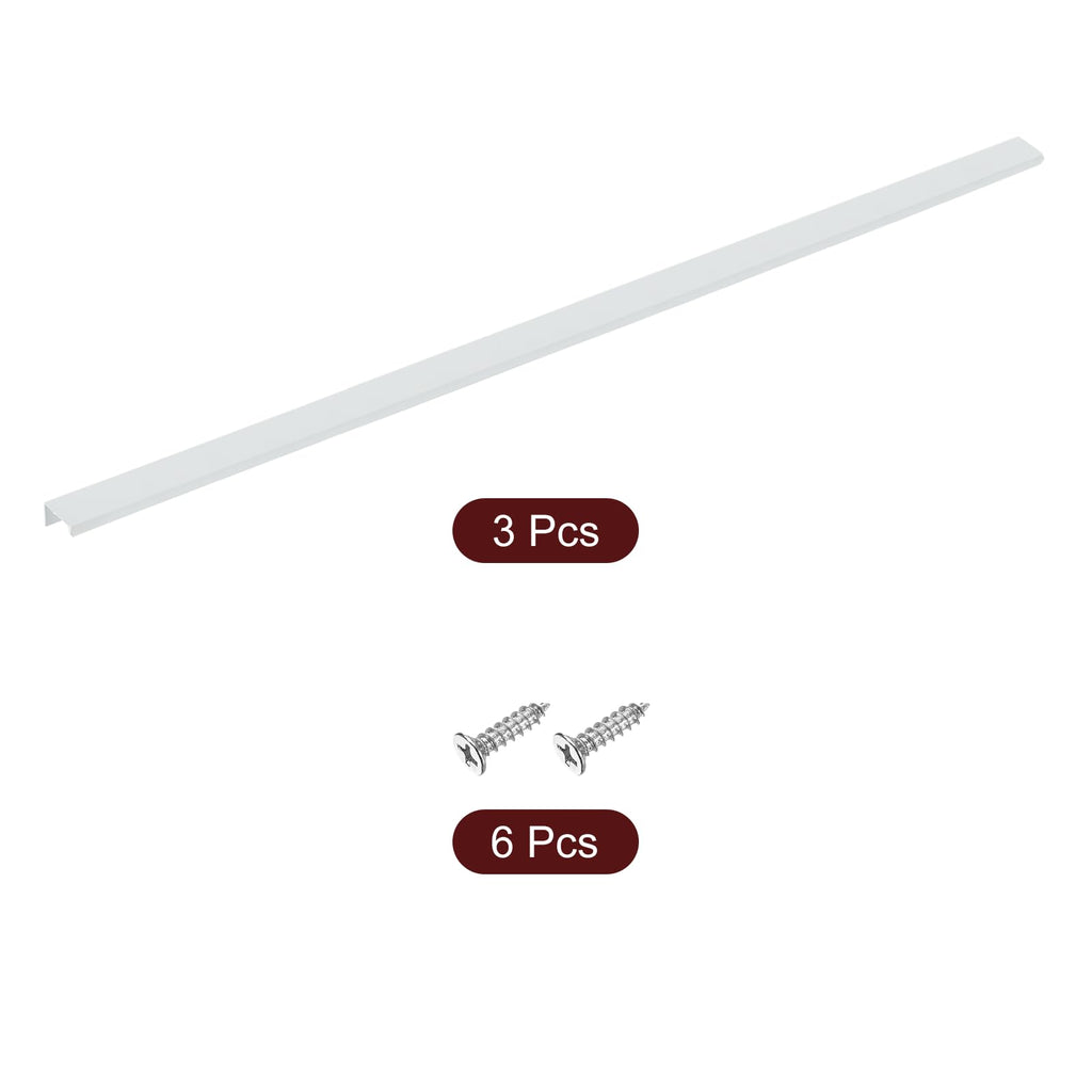 Finger Edge Cabinet Pulls 3pcs 800mm Back-Mount Aluminum Concealed – White