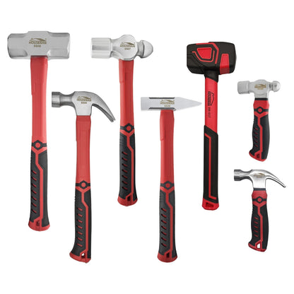 7-Piece Hammer Set with Claw and Ball Peen Hammers - Multi