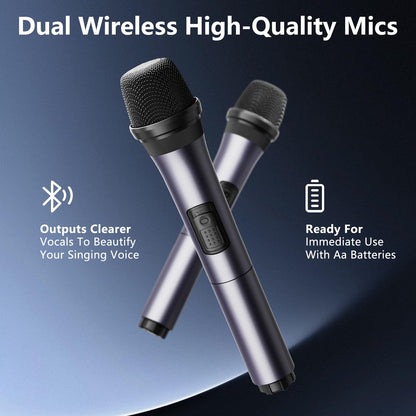 Karaoke Machine RRP - £59.99 with 1 Microphone Bluetooth Speaker Supports TV Smartphone AUX USB – Black