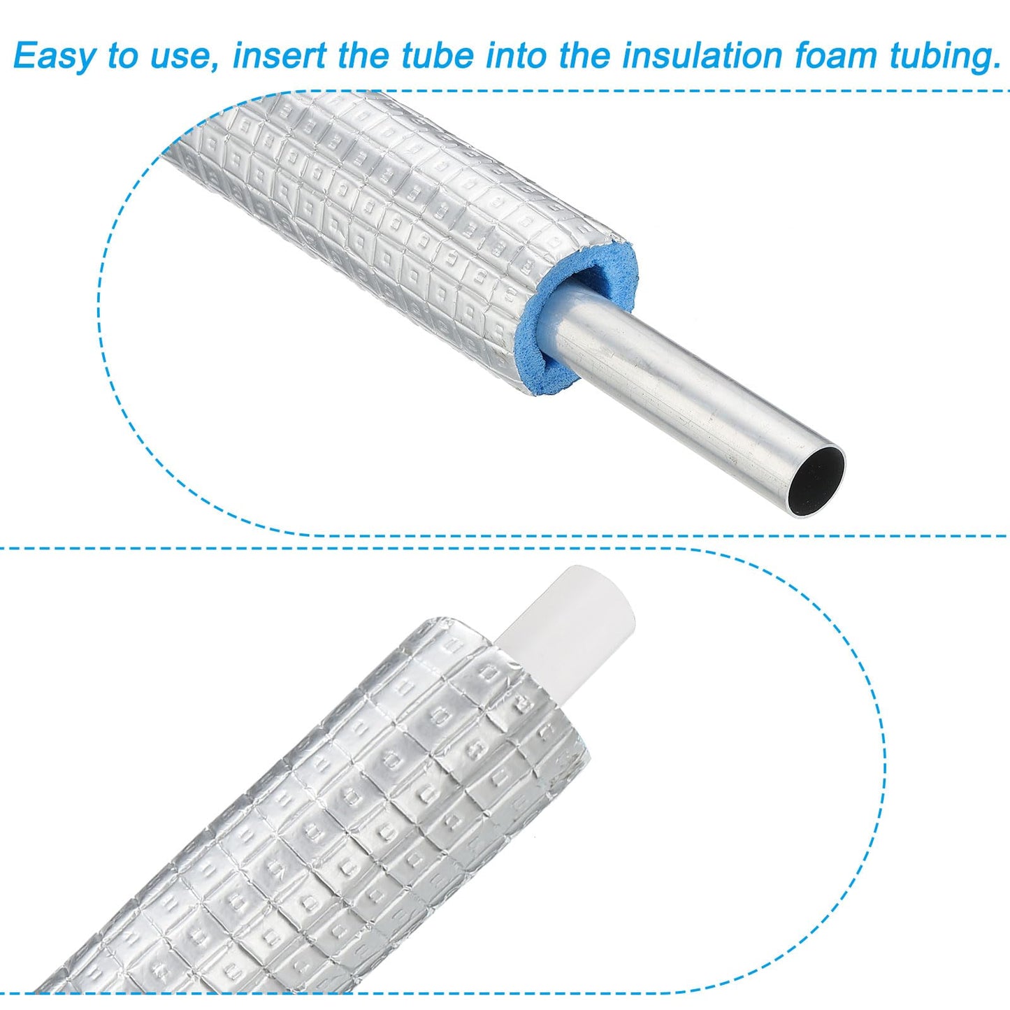 Pipe Insulation Foam Tubing 5.6Ft 40mm ID 60mm OD Heat Preservation - RRP £19.99 – Silver Blue