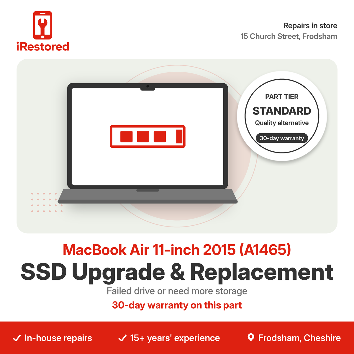MacBook Air 11-inch 2015 (A1465) SSD Upgrade & Replacement