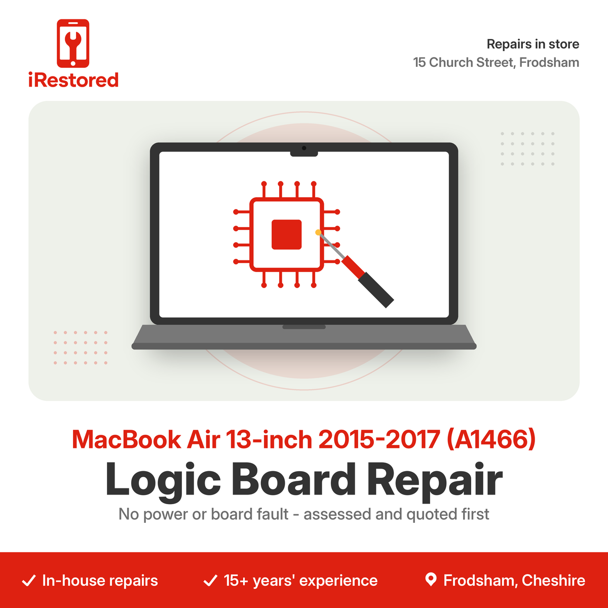 MacBook Air 13-inch 2015-2017 (A1466) Logic Board Repair
