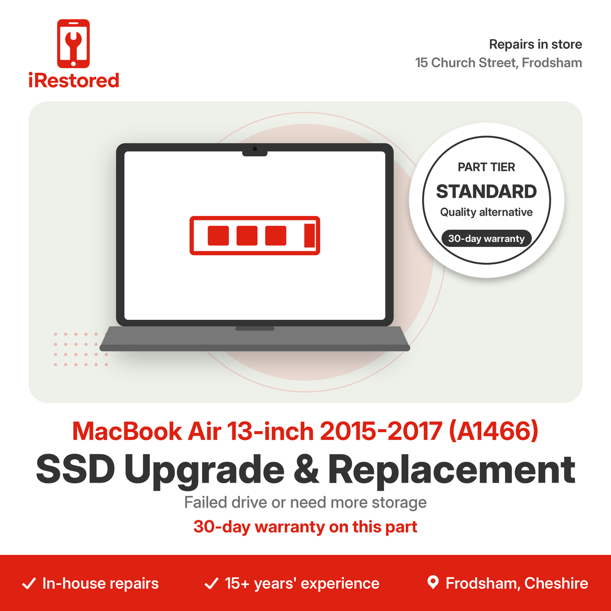 MacBook Air 13-inch 2015-2017 (A1466) SSD Upgrade & Replacement