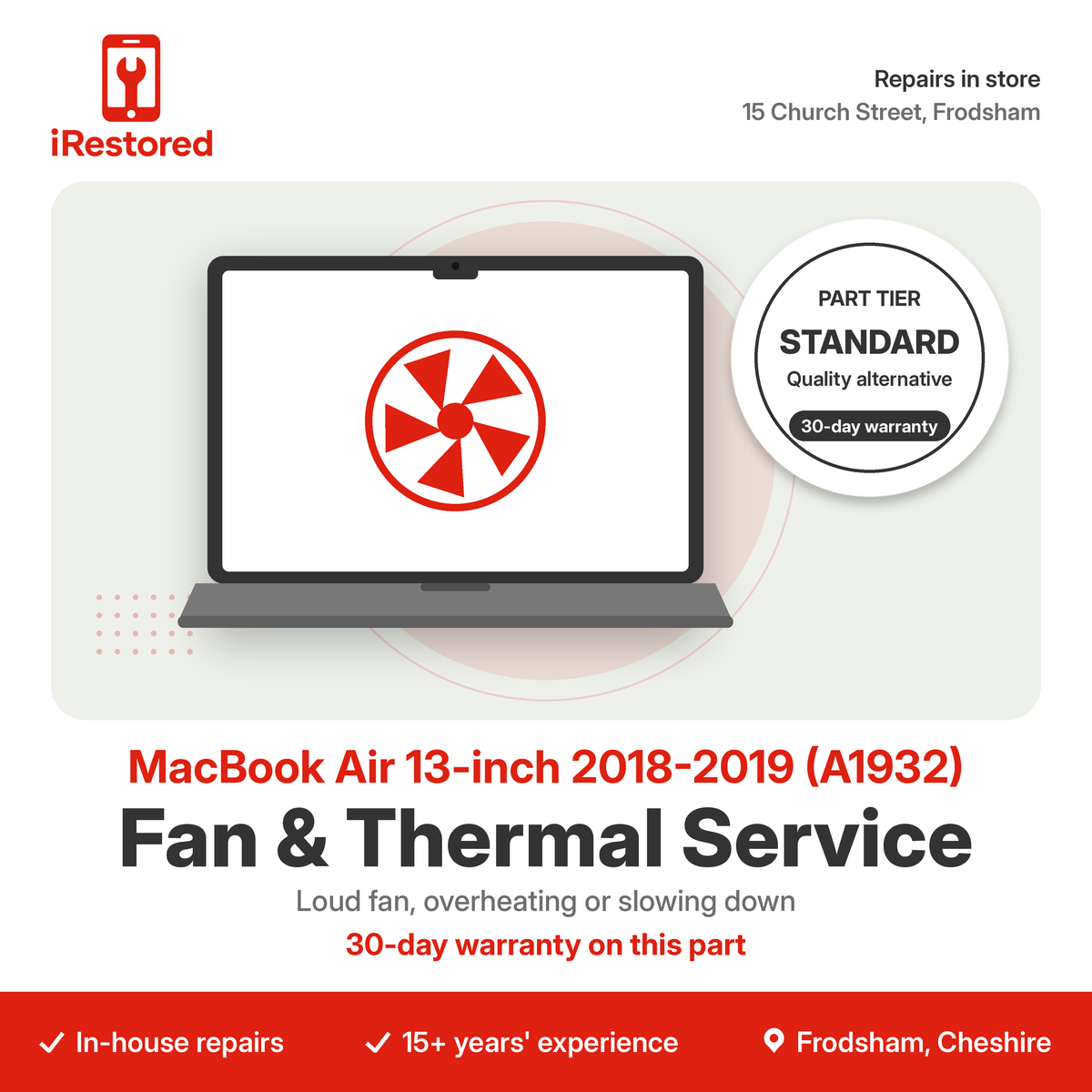MacBook Air 13-inch 2018-2019 (A1932) Fan & Thermal Service – Aftermarket
