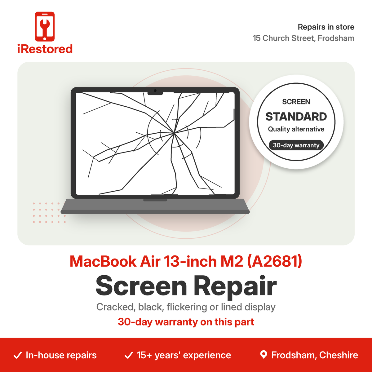 MacBook Air 13-inch M2 (A2681) Screen Repair – Aftermarket