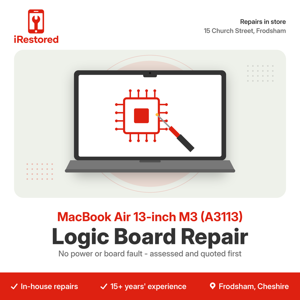 MacBook Air 13-inch M3 (A3113) Logic Board Repair