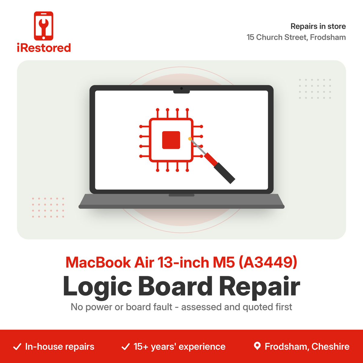 MacBook Air 13-inch M5 (A3449) Logic Board Repair